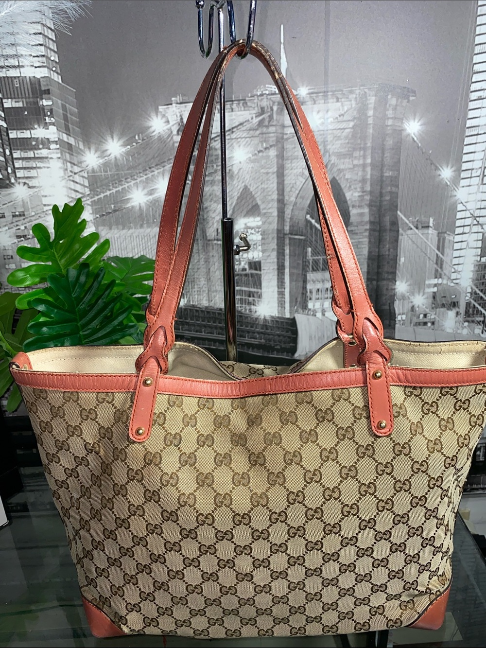 Authentic Rare Pink Gucci GG Tote Bag ONLY Without Pouch - Picture 5 of 17